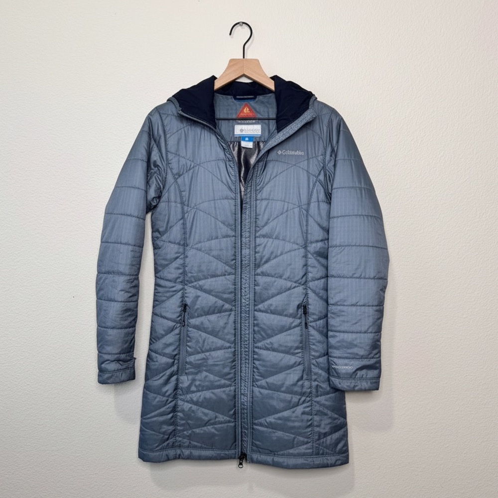 Columbia Women's Quilted Hooded Puffer Coat in Slate Blue